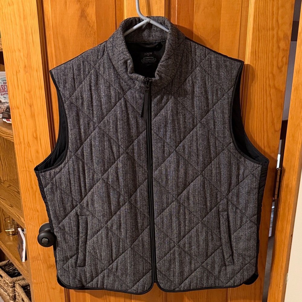 Men's Gray Quilted J Crew Vest